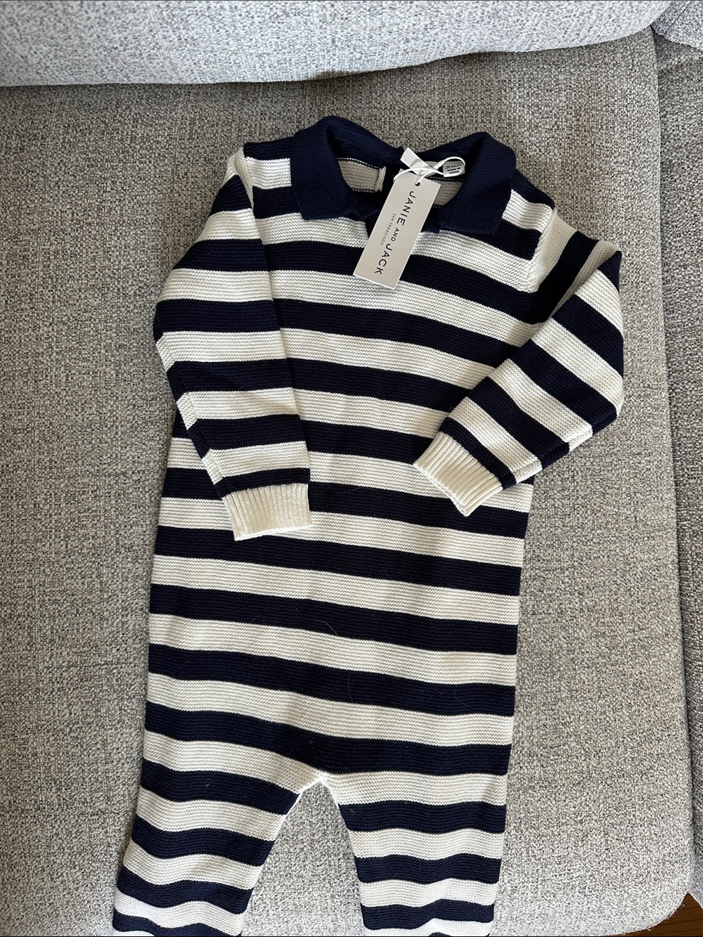 Janie & Jack striped collar 1 piece